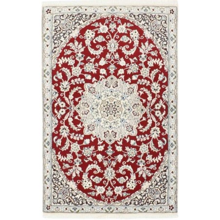 tappeto persia nain fine con seta cm 90x140