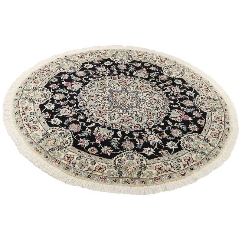tappeto persia nain fine con seta cm 150x150 3
