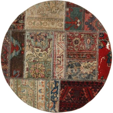 tappeto persia vintage patchwork cm 100x100 