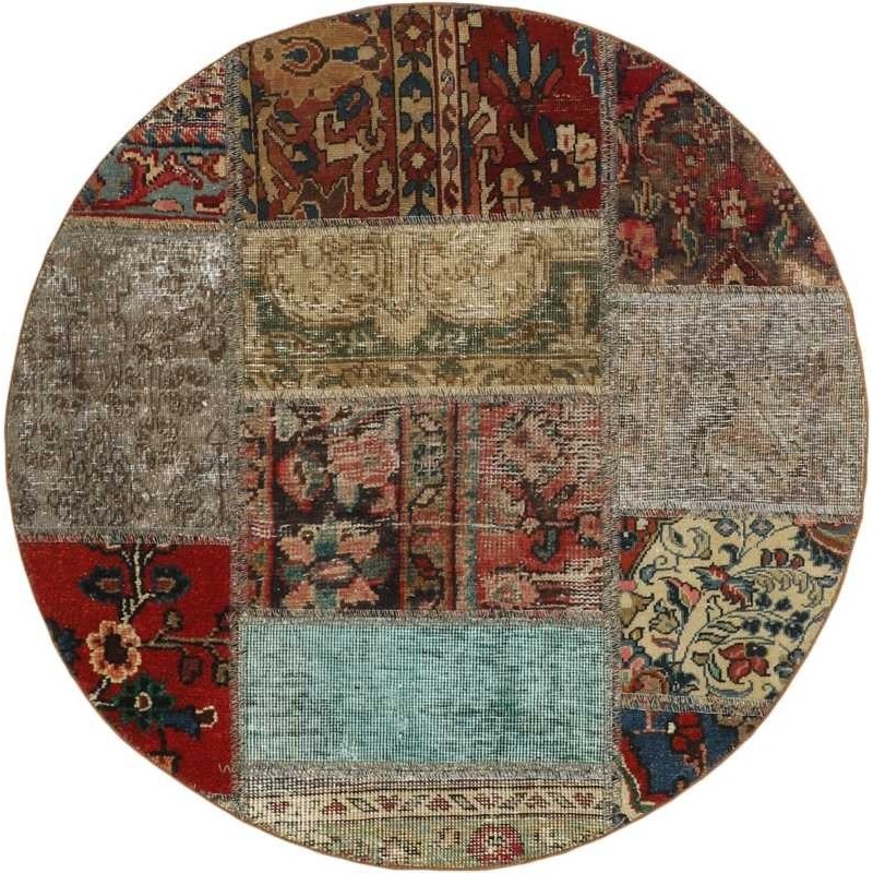 tappeto persia vintage patchwork cm 100x100 