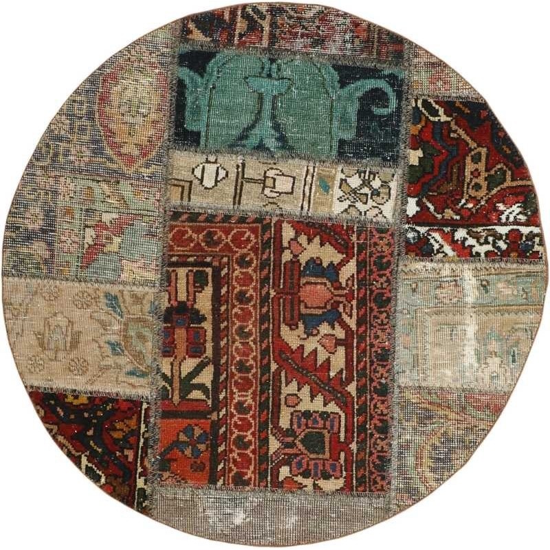 tappeto persia vintage patchwork cm 100x100 
