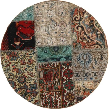 tappeto persia vintage patchwork cm 100x100 
