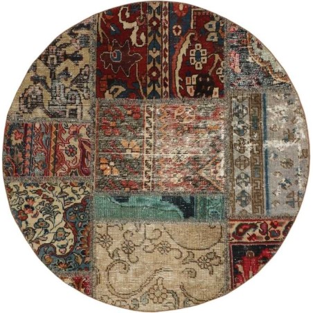 tappeto persia vintage patchwork cm 100x100 