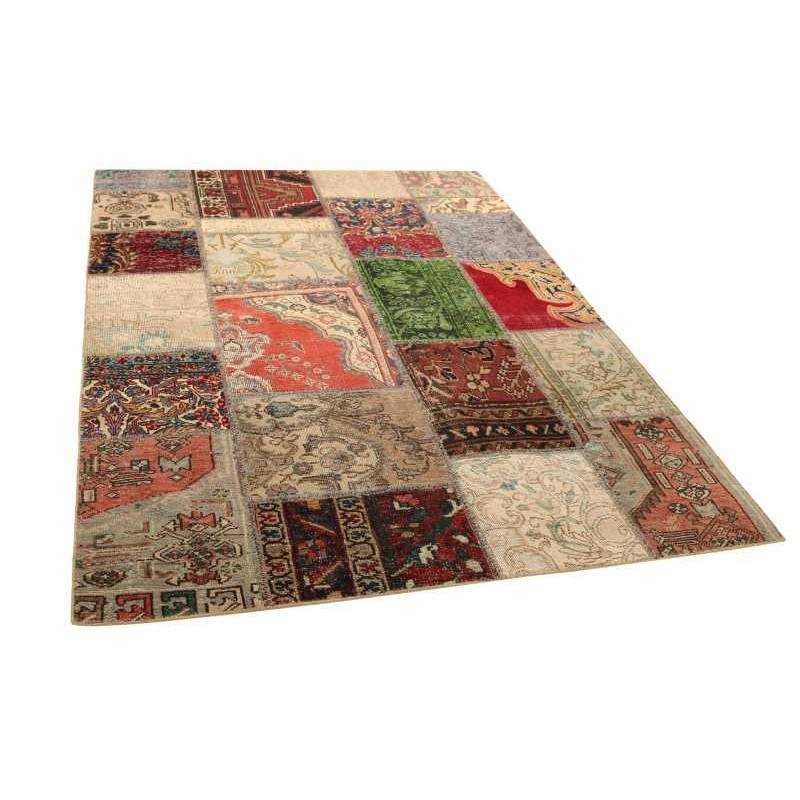 106148 tappeto persia vintage patchwork cm 142x201
