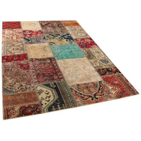 106152 tappeto persia vintage patchwork cm 142x200