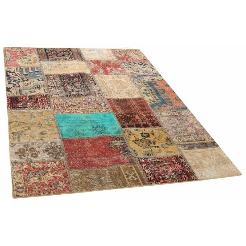 106156 tappeto persia vintage patchwork cm 141x201