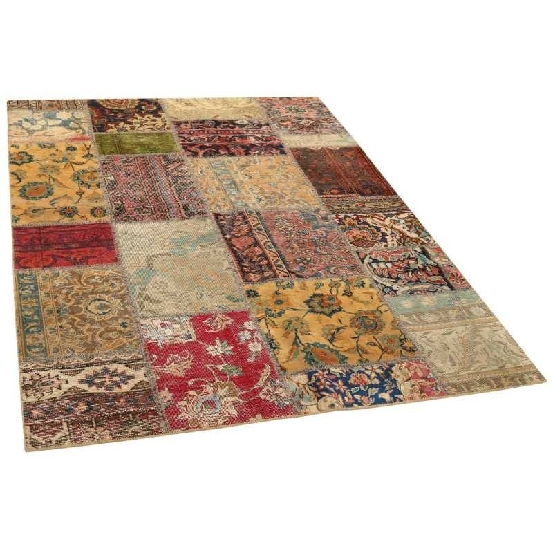 106158 tappeto persia vintage patchwork cm 142x200