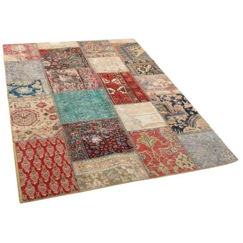 106163 tappeto persia vintage patchwork cm 140x200