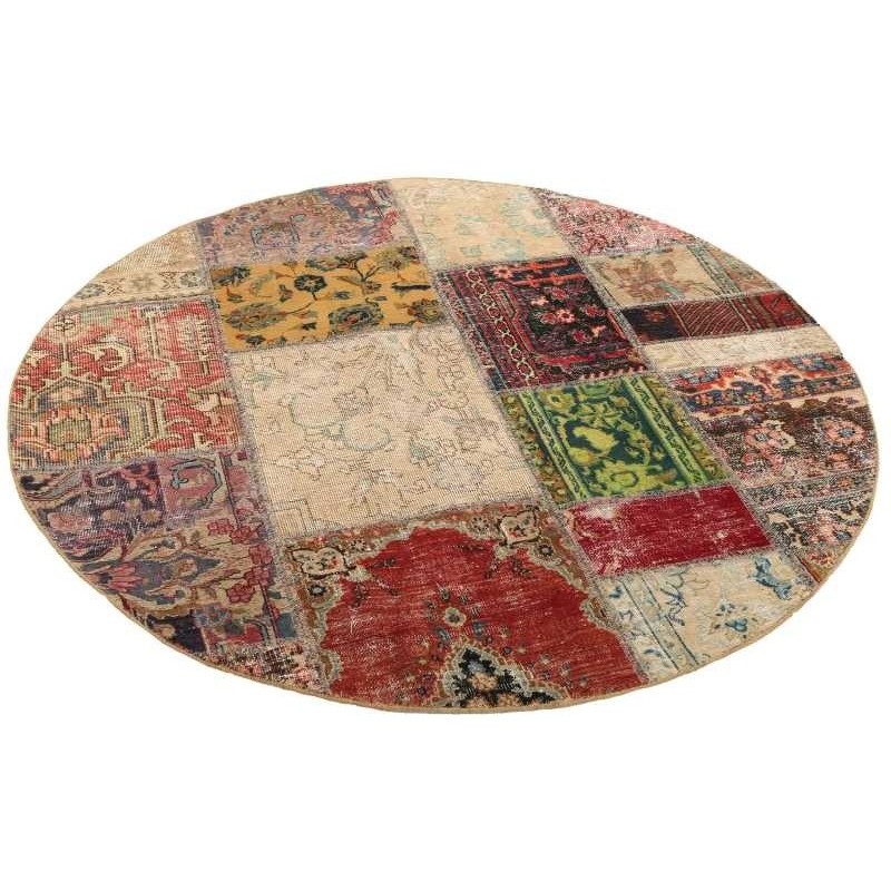 106180 tappeto persia vintage patchwork cm 150x150