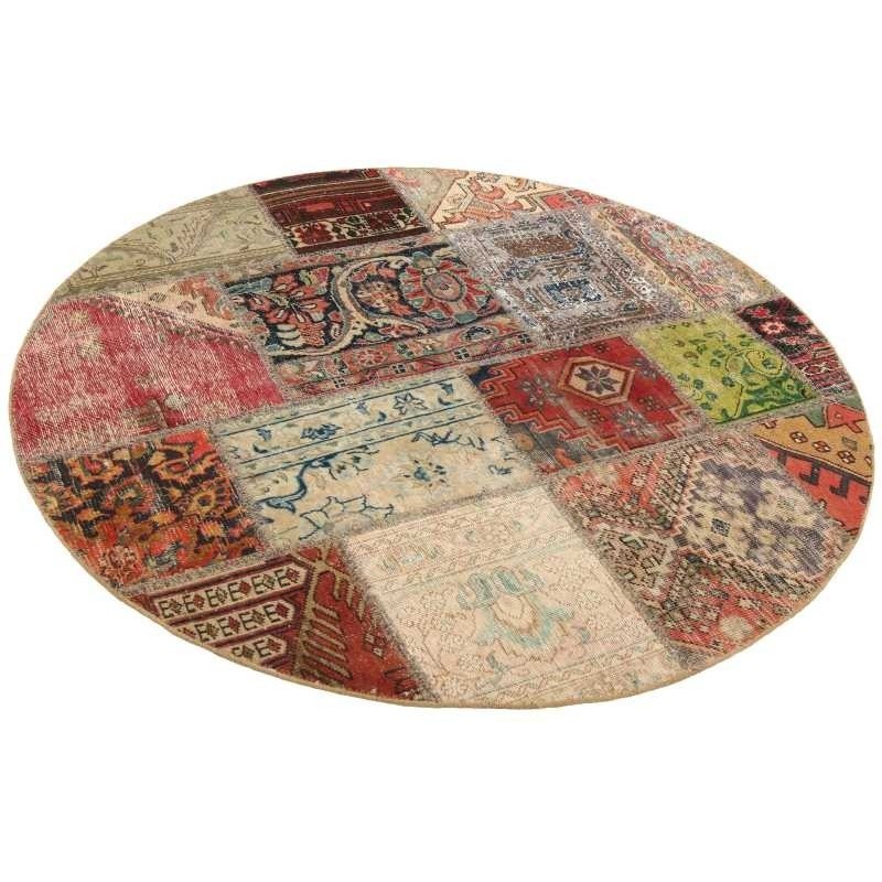 106181 tappeto persia vintage patchwork cm 150x150
