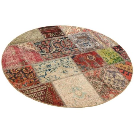 106181 tappeto persia vintage patchwork cm 150x150