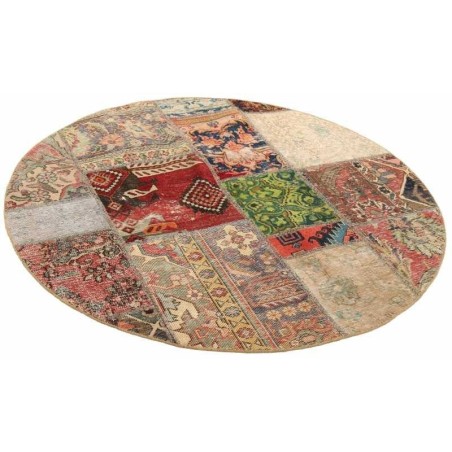 106183 tappeto persia vintage patchwork cm 150x150