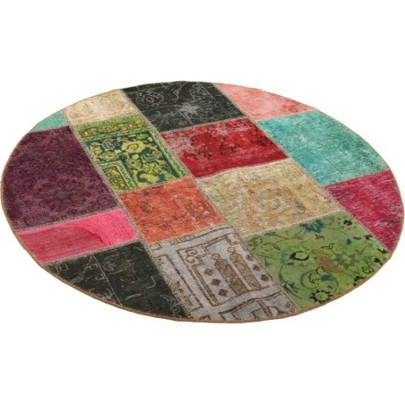 106187 tappeto persia vintage patchwork cm 150x150