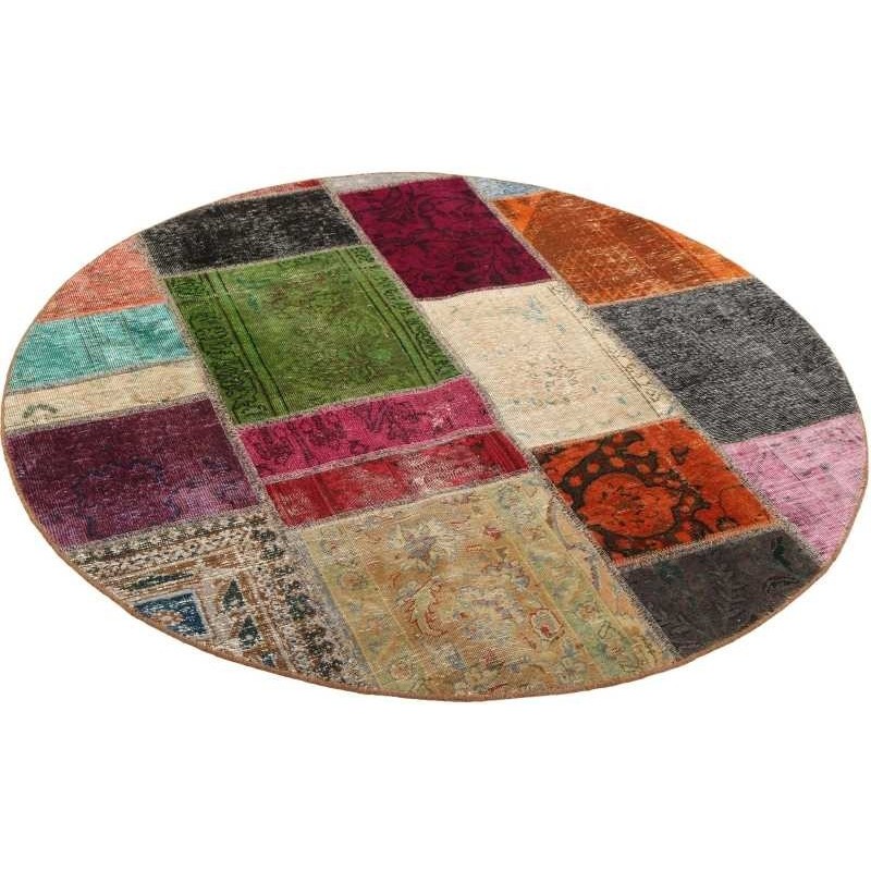 106189 tappeto persia vintage patchwork cm 150x150