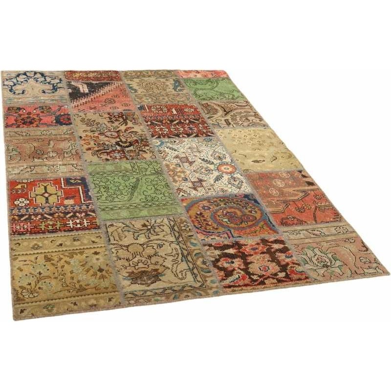 106211 tappeto persia vintage patchwork cm 141x201