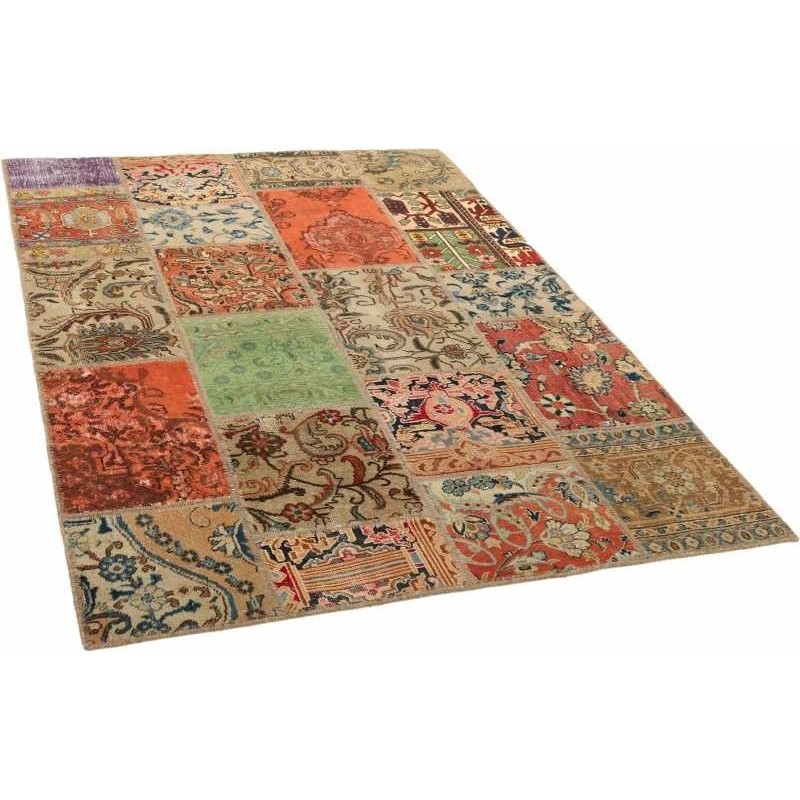 106213 tappeto persia vintage patchwork cm 141x200
