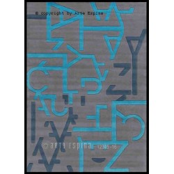 Tappeto moderno Grid Arte Espina blue lana 4164-66