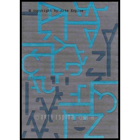 Tappeto moderno Grid Arte Espina blue lana 4164-66