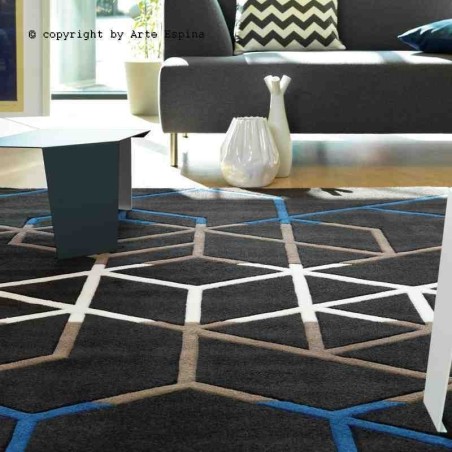 Tappeto moderno Optical Art Arte Espina blue 4163-53