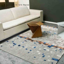 Tappeto moderno Ornament Arte Espina beige/blue lana 8036-66