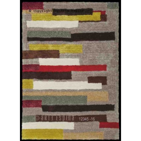 Tappeto moderno shaggy/peloso Dance Arte Espina taupe/red/yellow 8104-41