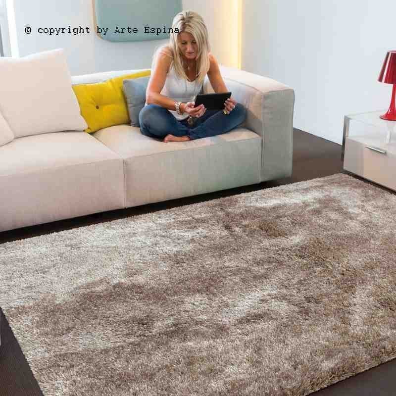 Tappeto moderno shaggy/peloso Swing Arte Espina taupe Swing-65
