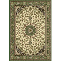 Tappeto persiano Isfahan classico medaglione crema-verde 12217