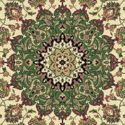 Carpet classico Isfahan classico medaglione crema-verde 12217 2