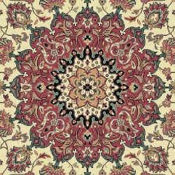 Carpet classico Isfahan classico medaglione crema-rosa 12217 2