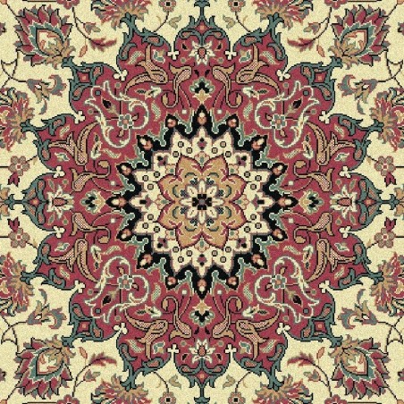 Carpet classico Isfahan classico medaglione crema-rosa 12217