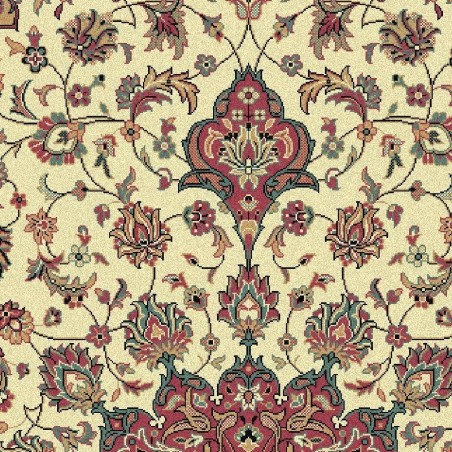 Carpet classico Isfahan classico medaglione crema-rosa 12217