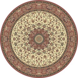 Carpet classico Isfahan classico rotondo medaglione crema-rosa 12217