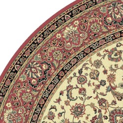 Carpet classico Isfahan classico rotondo medaglione crema-rosa 12217 2