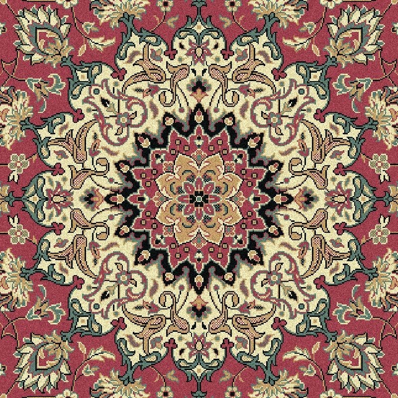 Carpet classico Isfahan classico medaglione rosa 12217