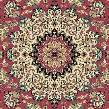 Tappeto persiano Isfahan classico medaglione rosa 12217