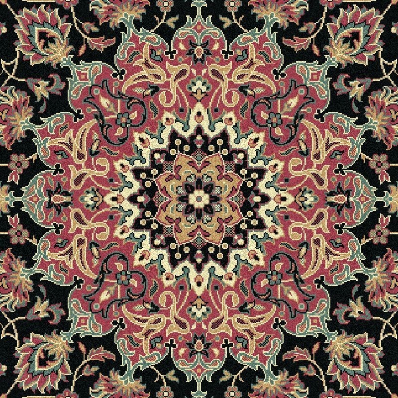 Tappeto persiano Isfahan classico medaglione marine 12217