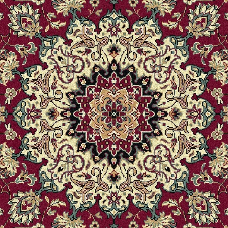 Carpet classico Isfahan classico medaglione rosso 12217