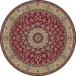 Carpet classico Isfahan classico rotondo medaglione rosso 12217