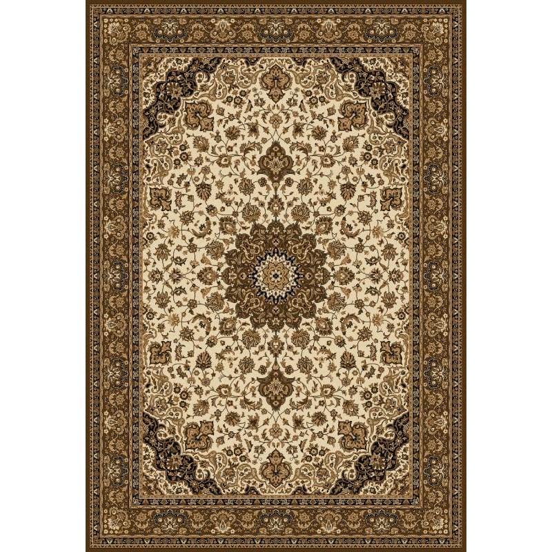Carpet classico Isfahan classico medaglione crema-marrone 12217
