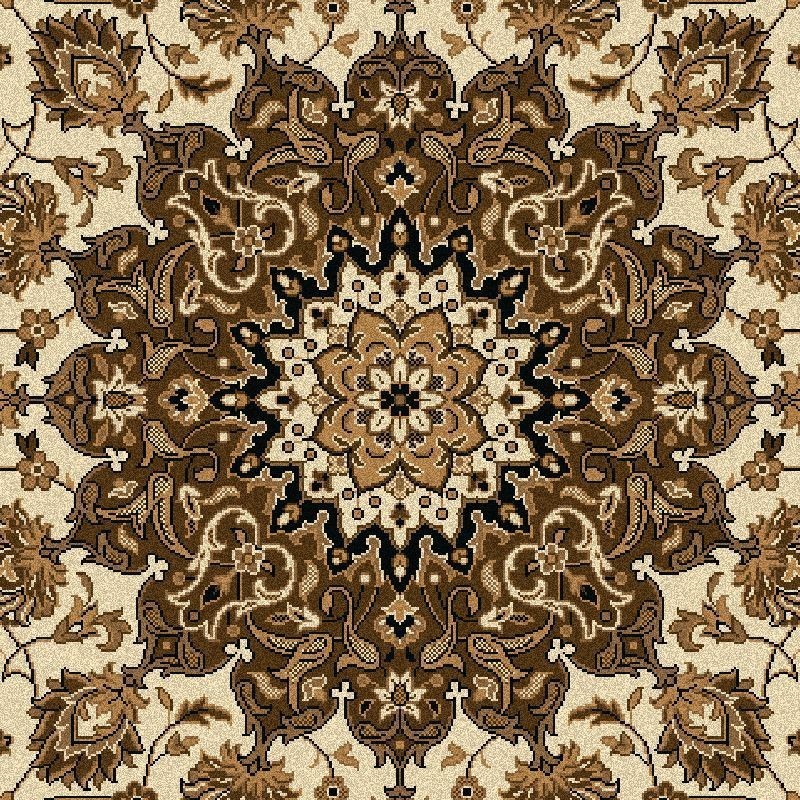 Carpet classico Isfahan classico medaglione crema-marrone 12217