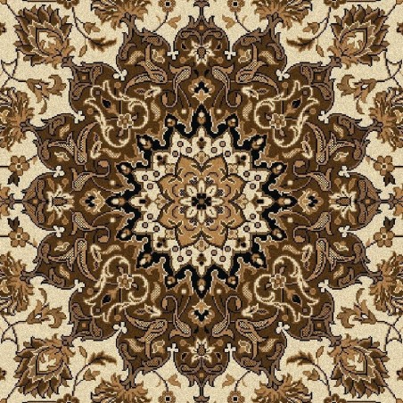 Carpet classico Isfahan classico medaglione crema-marrone 12217