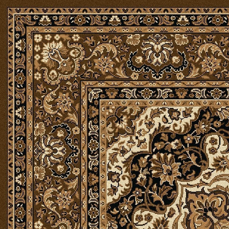 Carpet classico Isfahan classico medaglione crema-marrone 12217
