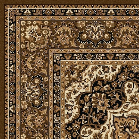 Carpet classico Isfahan classico medaglione crema-marrone 12217