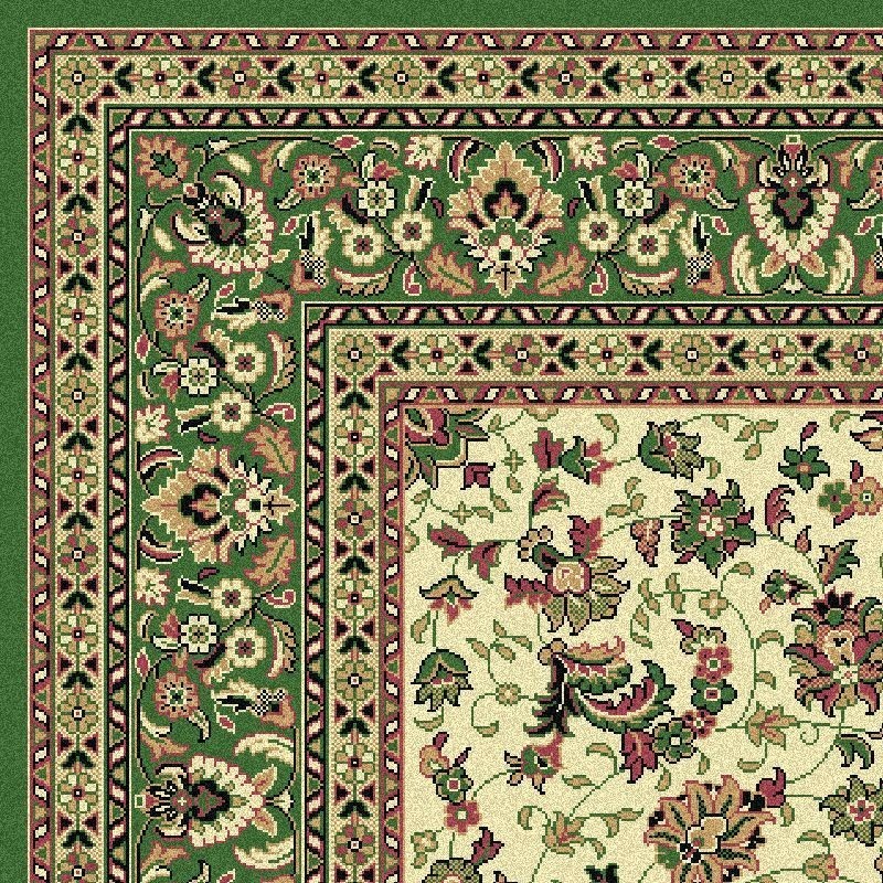 Carpet classico Tabriz classico medaglione crema-verde 12311