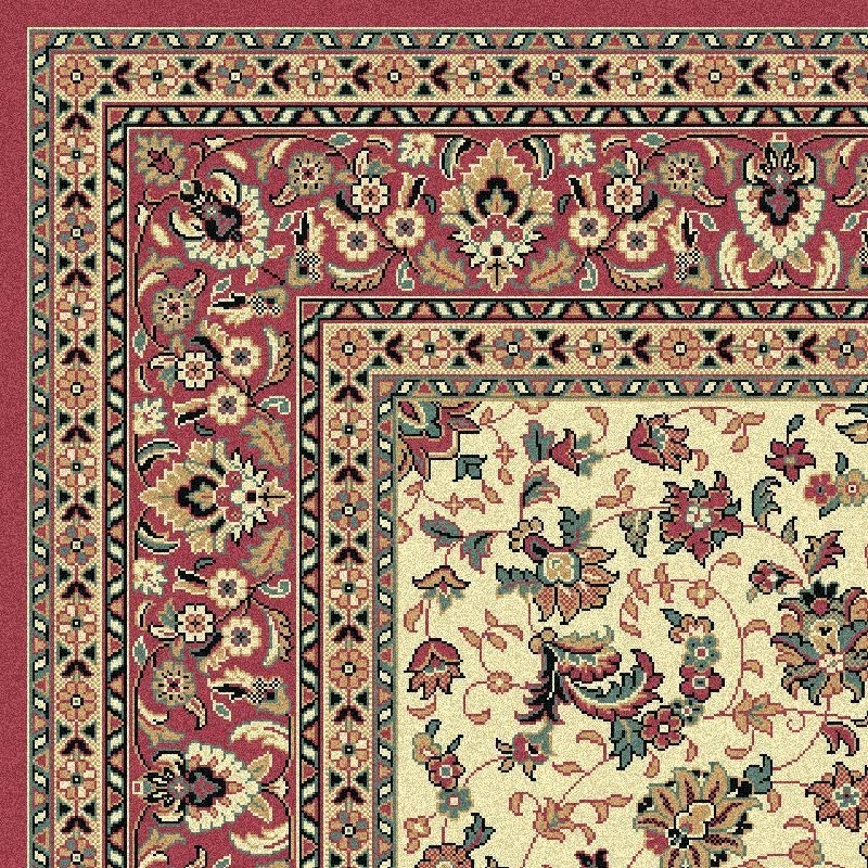 Tappeto persiano Tabriz classico floreale crema-rosa 12311