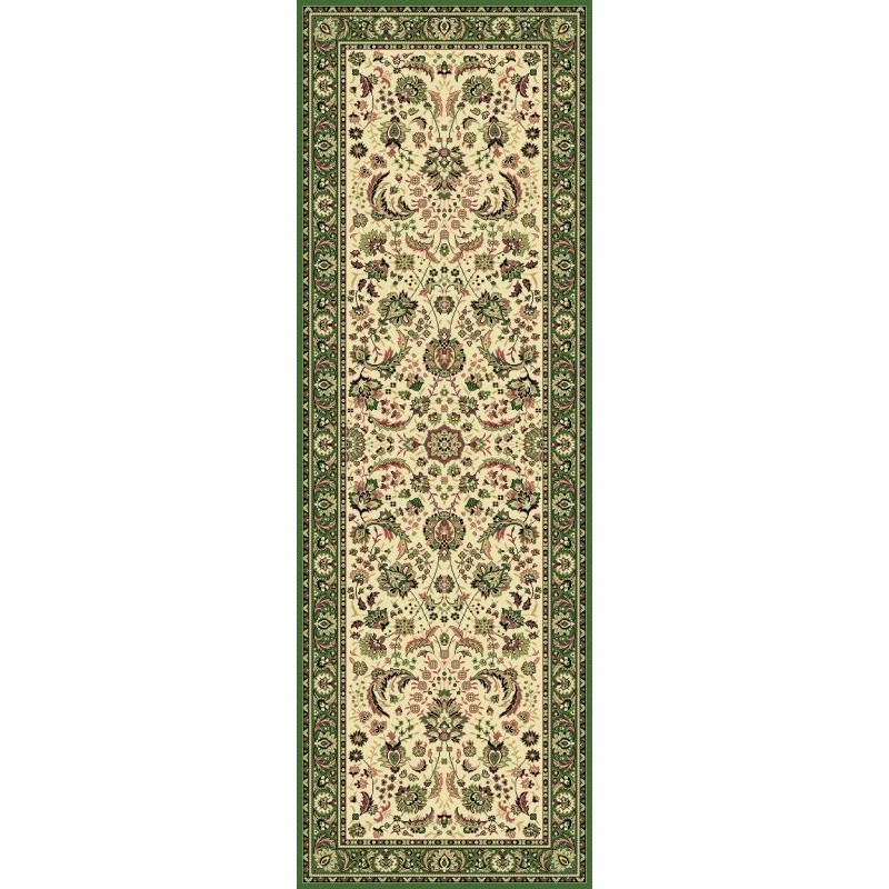 Tappeto persiano Tabriz classico passatoia floreale crema-verde 13720