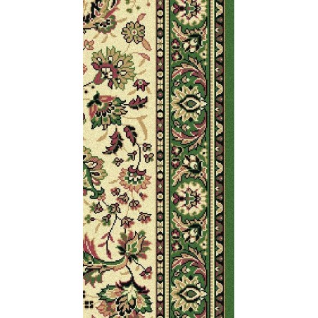 Tappeto persiano Tabriz classico passatoia floreale crema-verde 13720
