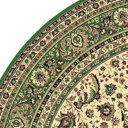 Tappeto persiano Tabriz classico rotondo floreale crema-verde 13720