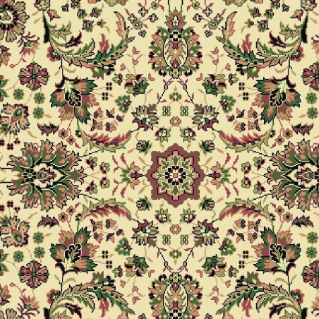 Tappeto persiano Tabriz classico rotondo floreale crema-verde 13720