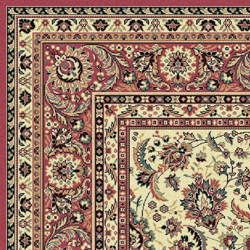 Tappeto persiano Tabriz classico floreale crema-rosa 13720